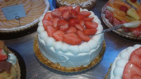 Gateau met aardbeien